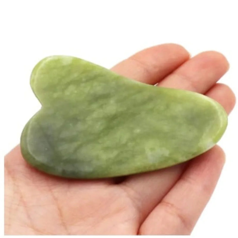 Rolo pedra de jade com placa gua sha